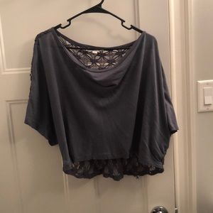 Open Back Gray Shirt